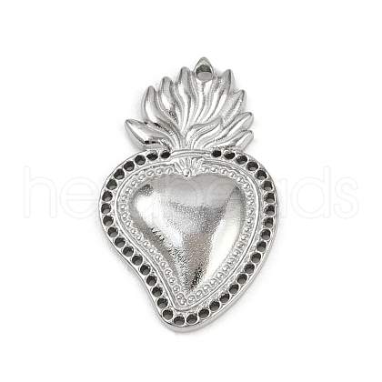 304 Stainless Steel Pendants STAS-P390-02B-P-1