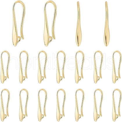 BENECREAT 10 Pair Brass Earring Hooks KK-BC0010-62-1