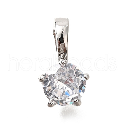 Brass Micro Pave Cubic Zirconia Charms KK-D356-05A-P-1