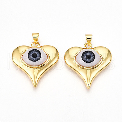 Brass Resin Pendants KK-T070-100-1