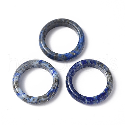 Natural Lapis Lazuli Plain Band Ring RJEW-P044-01B-01-1