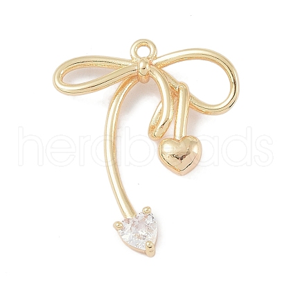 Brass Micro Pave Clear Cubic Zirconia Pendants KK-U008-03B-G-1