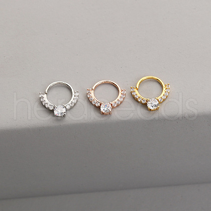 316L Surgical Stainless Steel Micro Pave Clear Cubic Zirconia Cartilage Earrings WG933E5-20-1