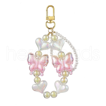 Butterfly Heart Acrylic Pendant Decoration HJEW-JM02011-1