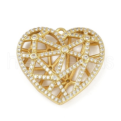 Brass Micro Pave Cubic Zirconia Pendants KK-M322-41G-1