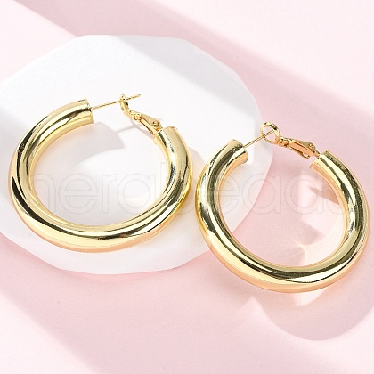 Brass Hoop Earrings EJEW-Q048-01G-1