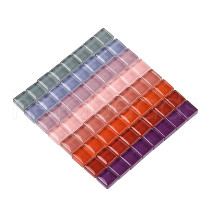 8 Colors 20Pcs Transparent Glass Cabochon GLAA-YW0003-66D-1
