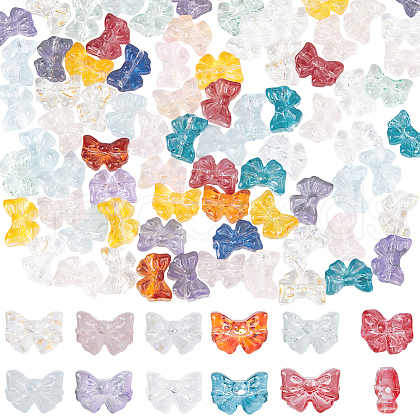 SUNNYCLUE 100Pcs Transparent Glass Beads GLAA-SC0002-23-1