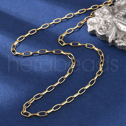 Brass Cable Chain Necklaces for Women Men NJEW-F337-01G-02-1