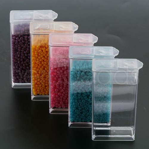 Wholesale 6 pcs, Plastic Bead Containers, Flip Top Bead Storage, For